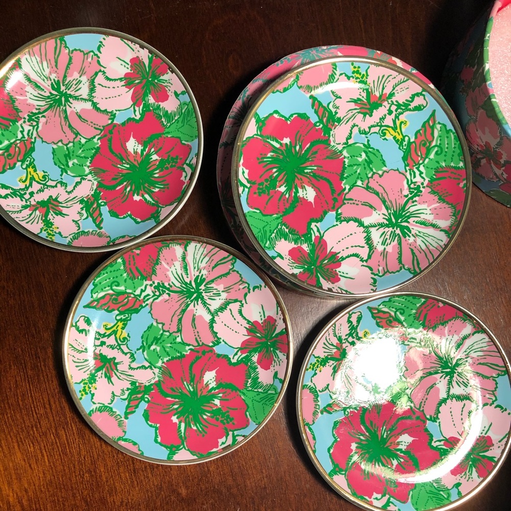 Lilly Pulitzer Set of 4 ceramic coasters